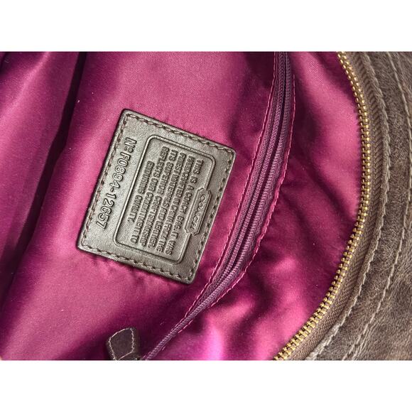 Y2k Coach 12674 Zoe Signature Logo Brown Jaquard Hobo Bag - Picture 9 of 9